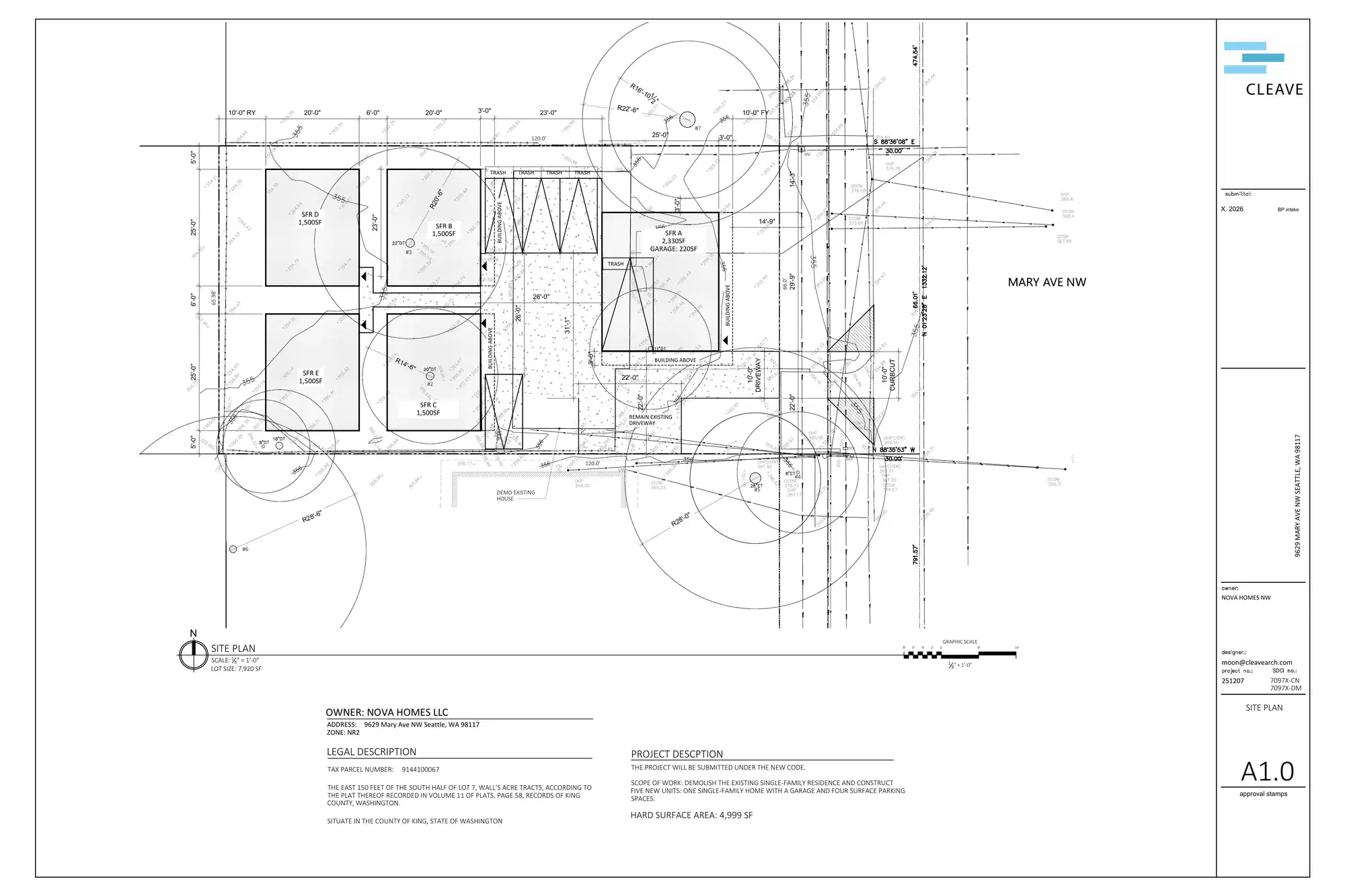 Site plan for 9629 Mary Ave NW