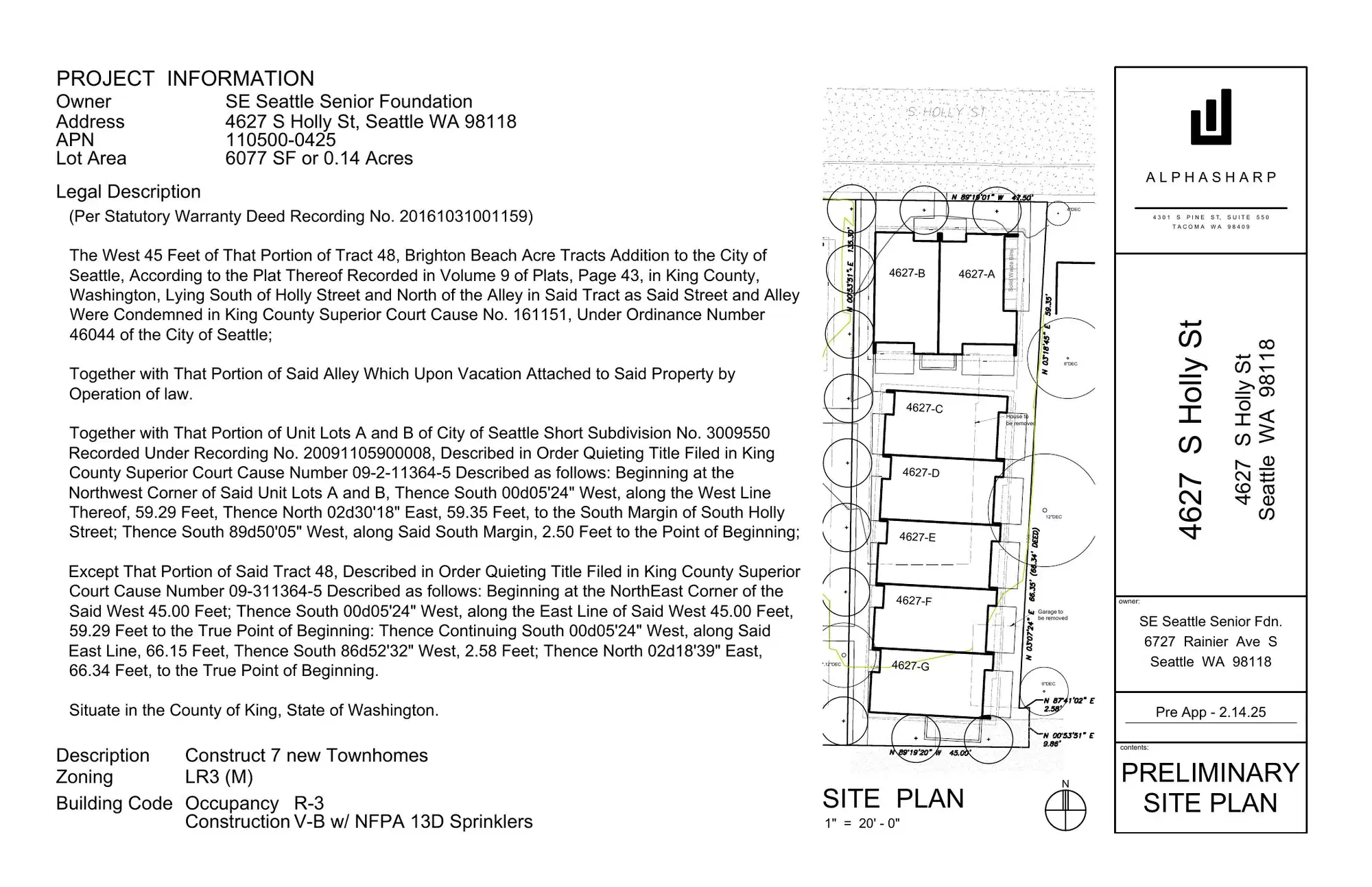 Site plan for 4625 S Holly St