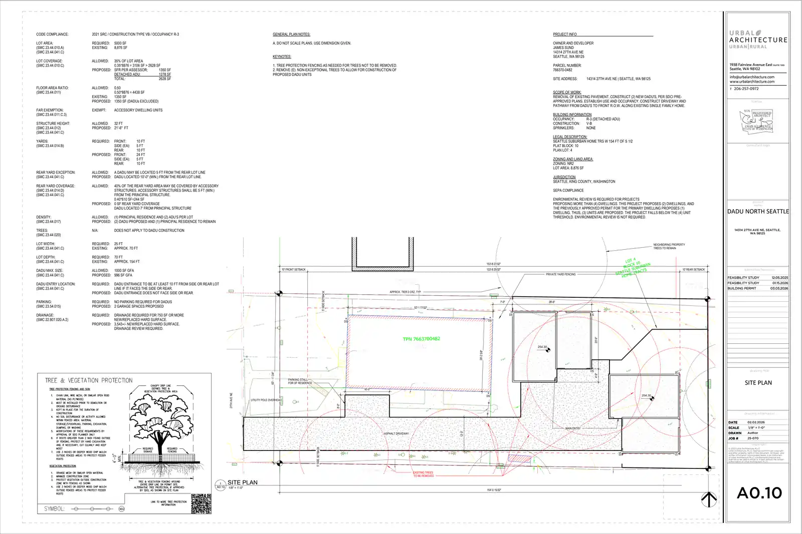 Site plan for 14312 27th Ave NE
