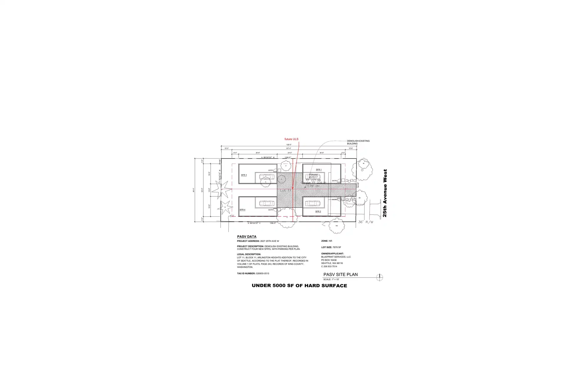 Site plan for 2625 25th Ave W
