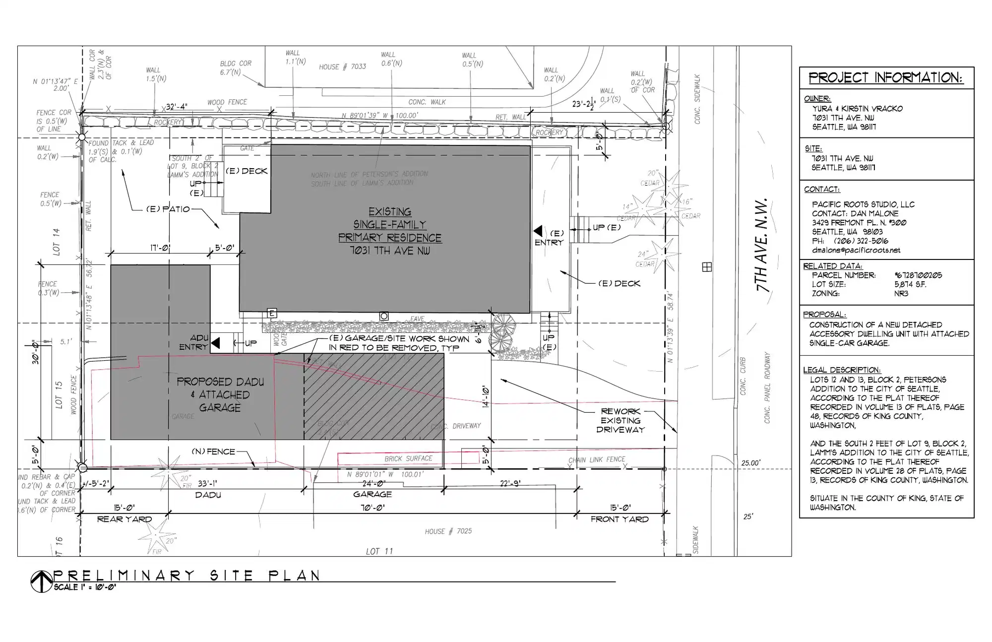 Site plan for 7029 7th Ave NW