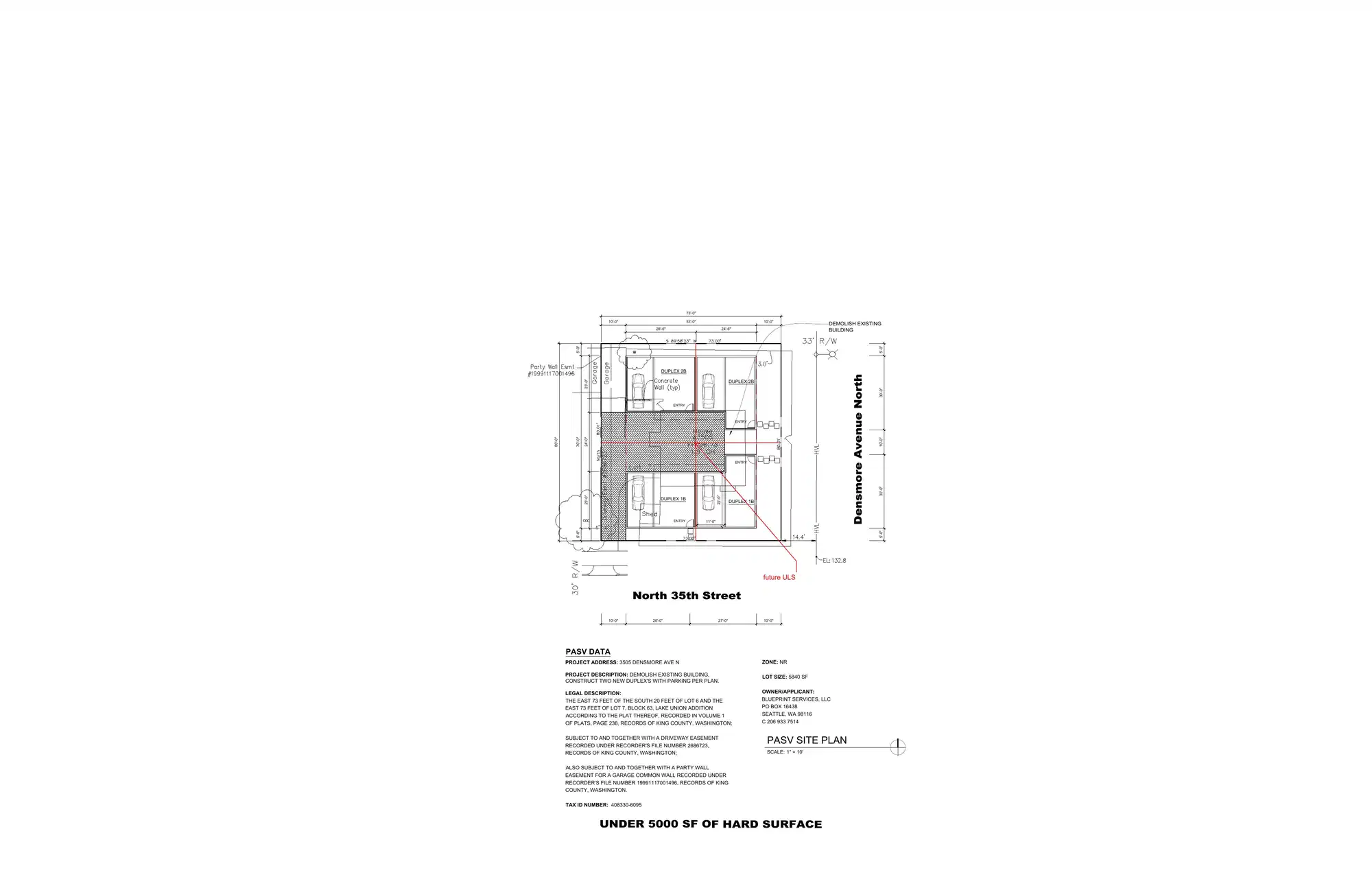 Site plan for 3505 Densmore Ave N