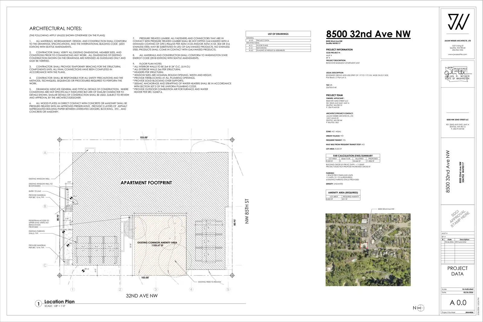 Site plan for 8500 32nd Ave NW