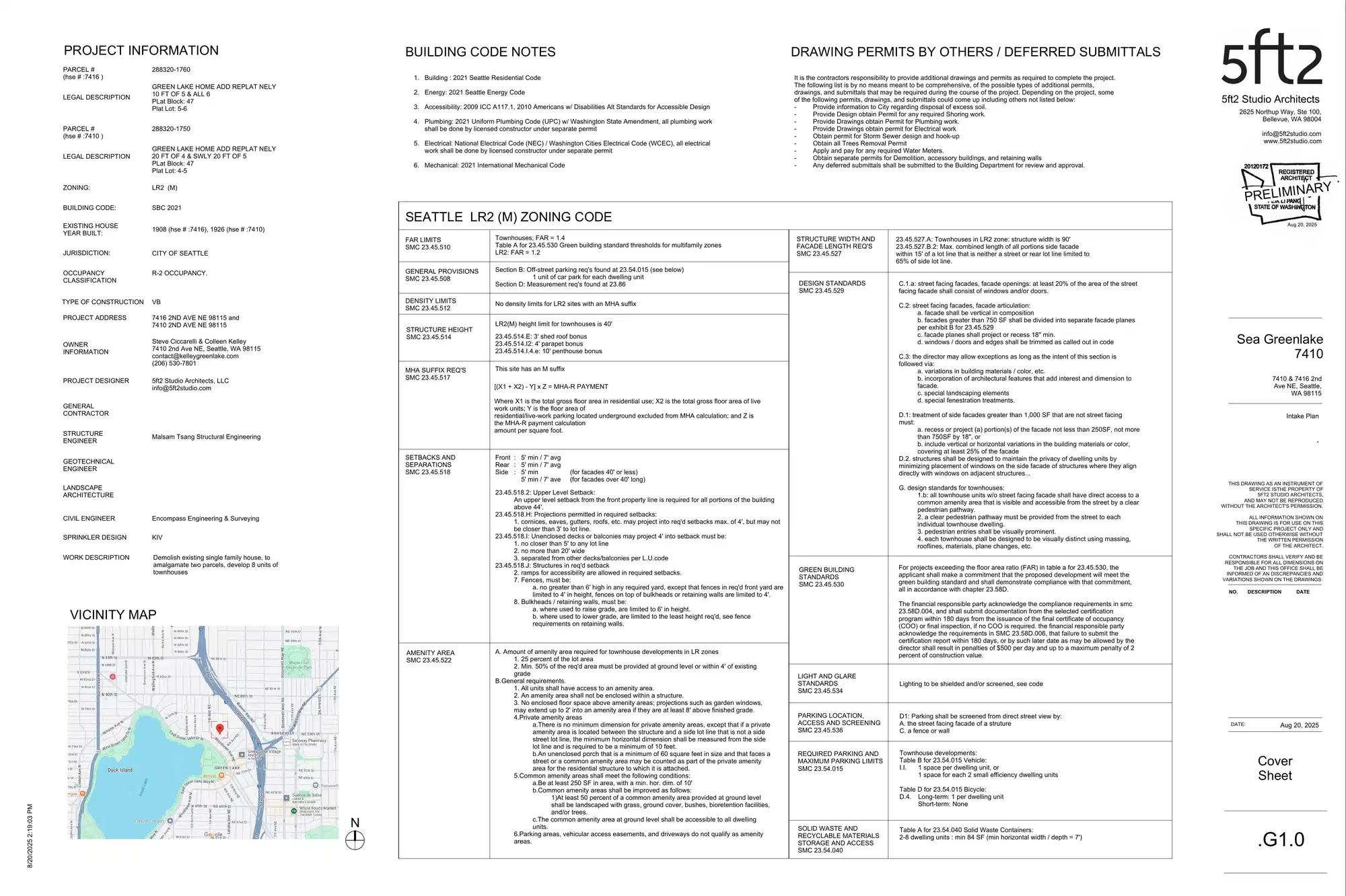 Site plan for 7412 A 2nd Ave NE