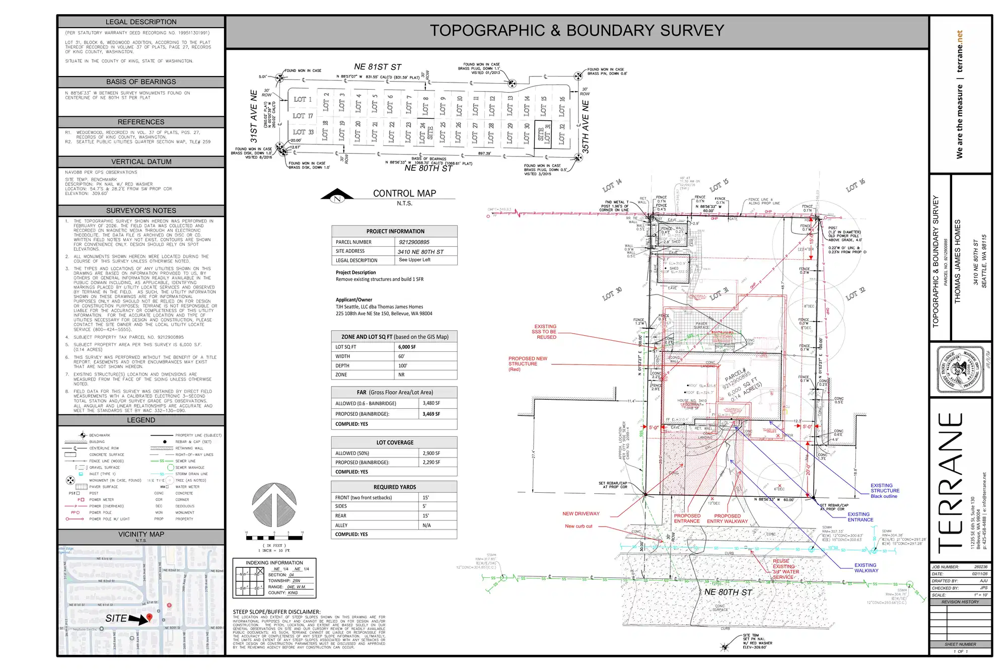 Site plan for 3410 NE 80th St