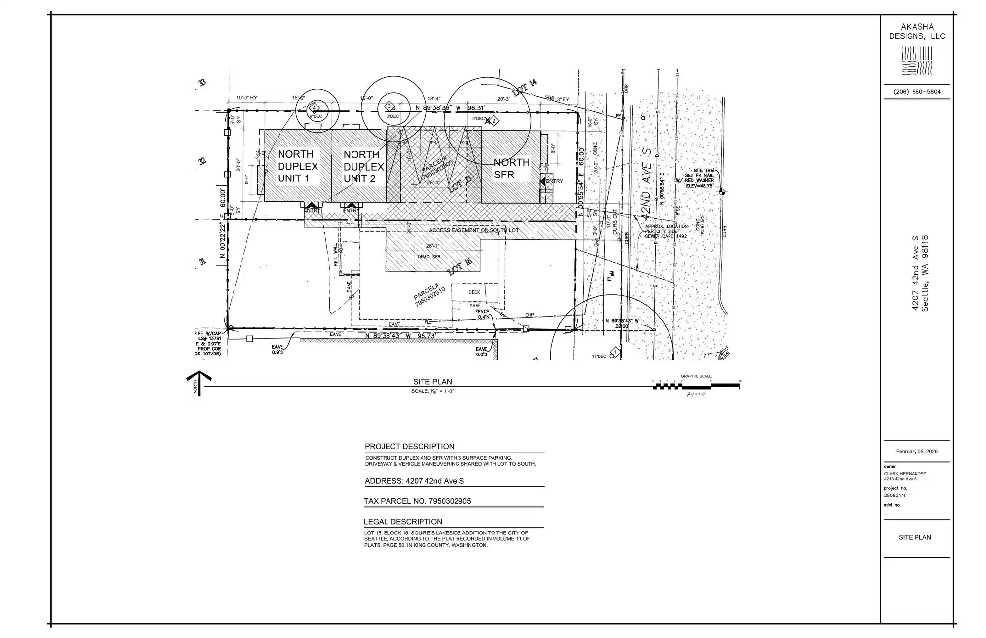 Site plan for 4209 A 42nd Ave S