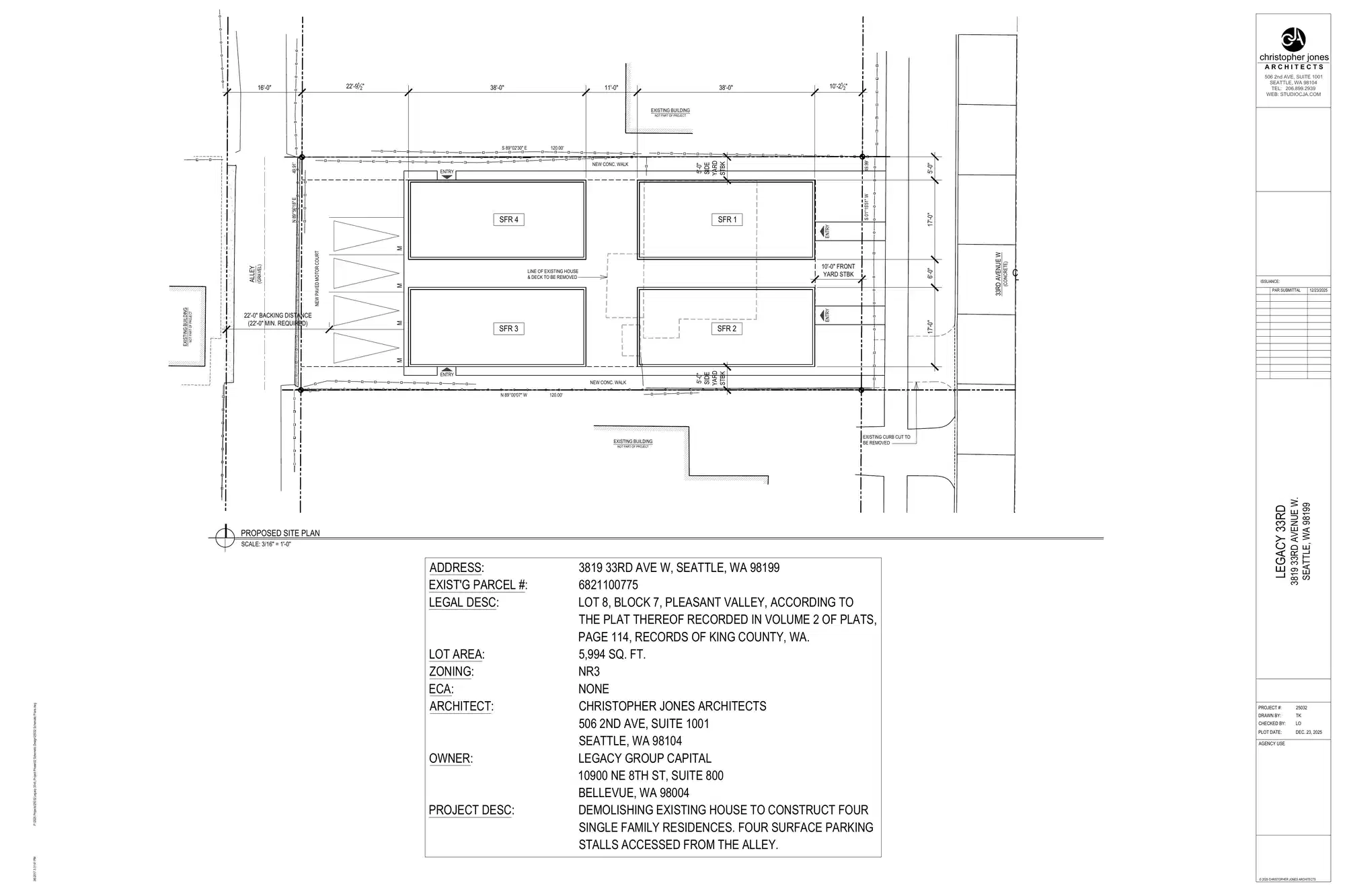 Site plan for 3819 33rd Ave W
