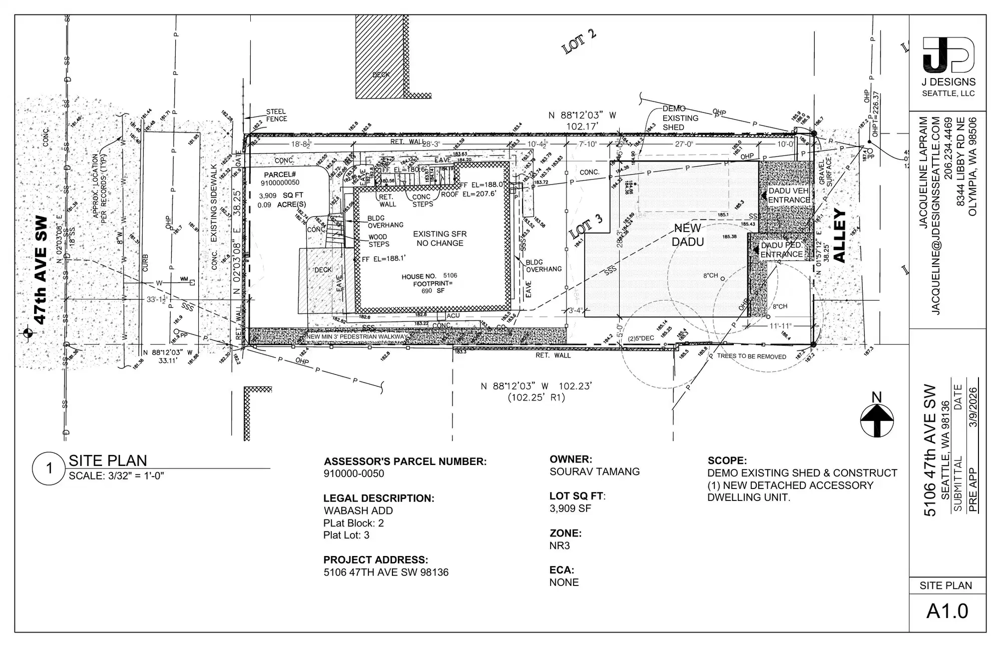 Site plan for 5108 47th Ave SW