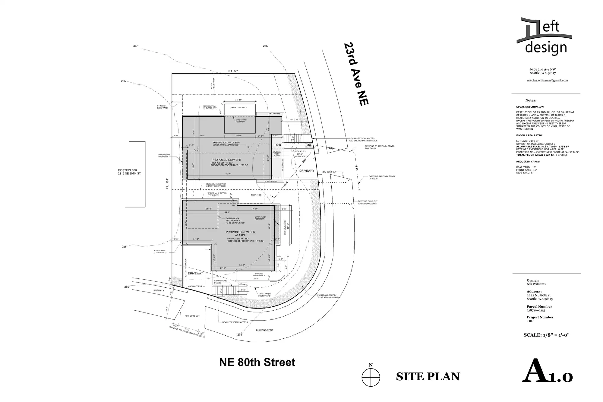 Site plan for 8009 23rd Ave NE
