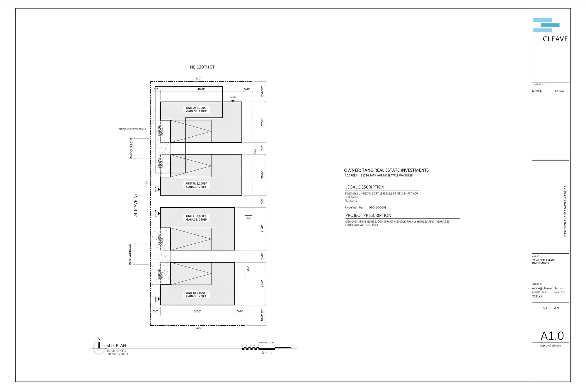 Site plan for 11748 24th Ave NE