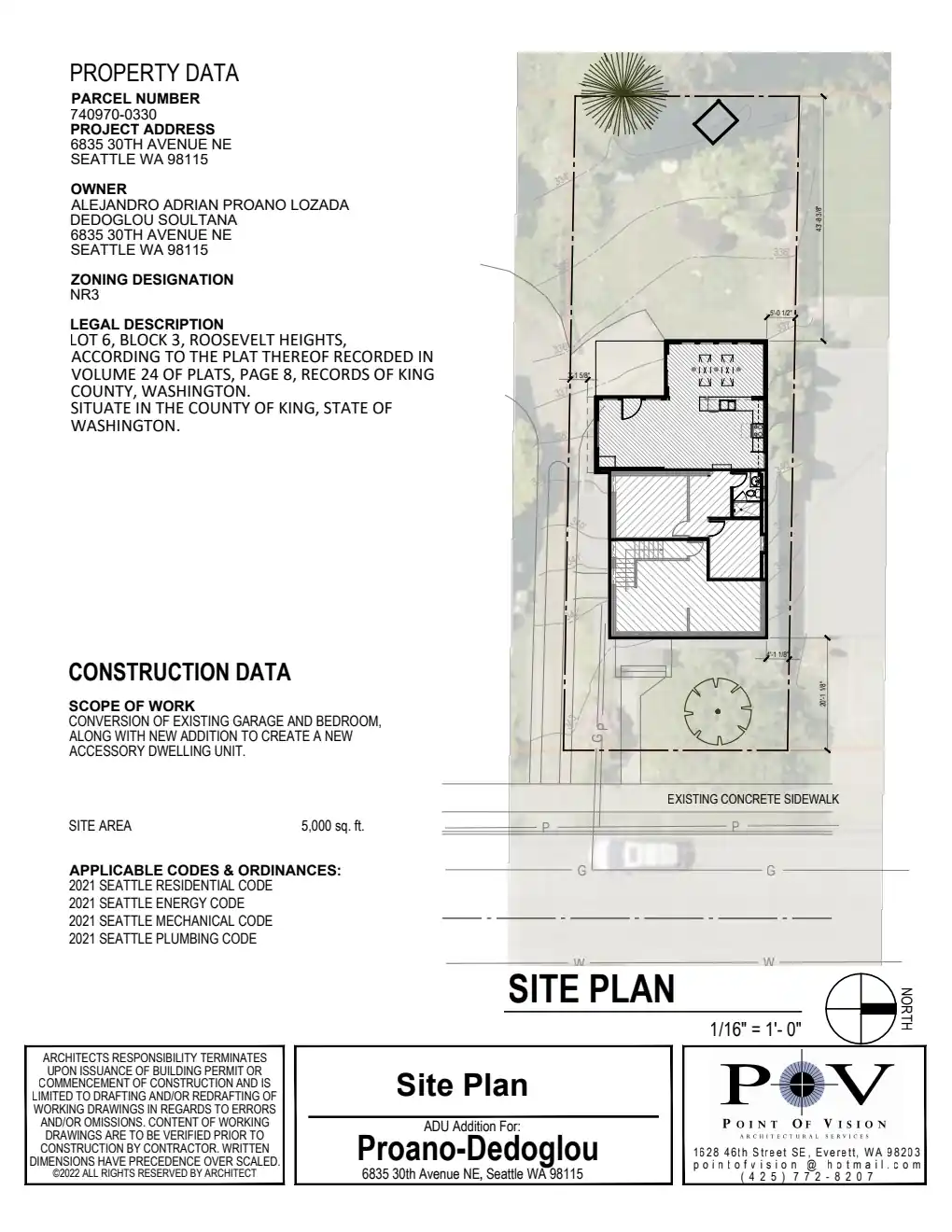 Site plan for 6835 30th Ave NE