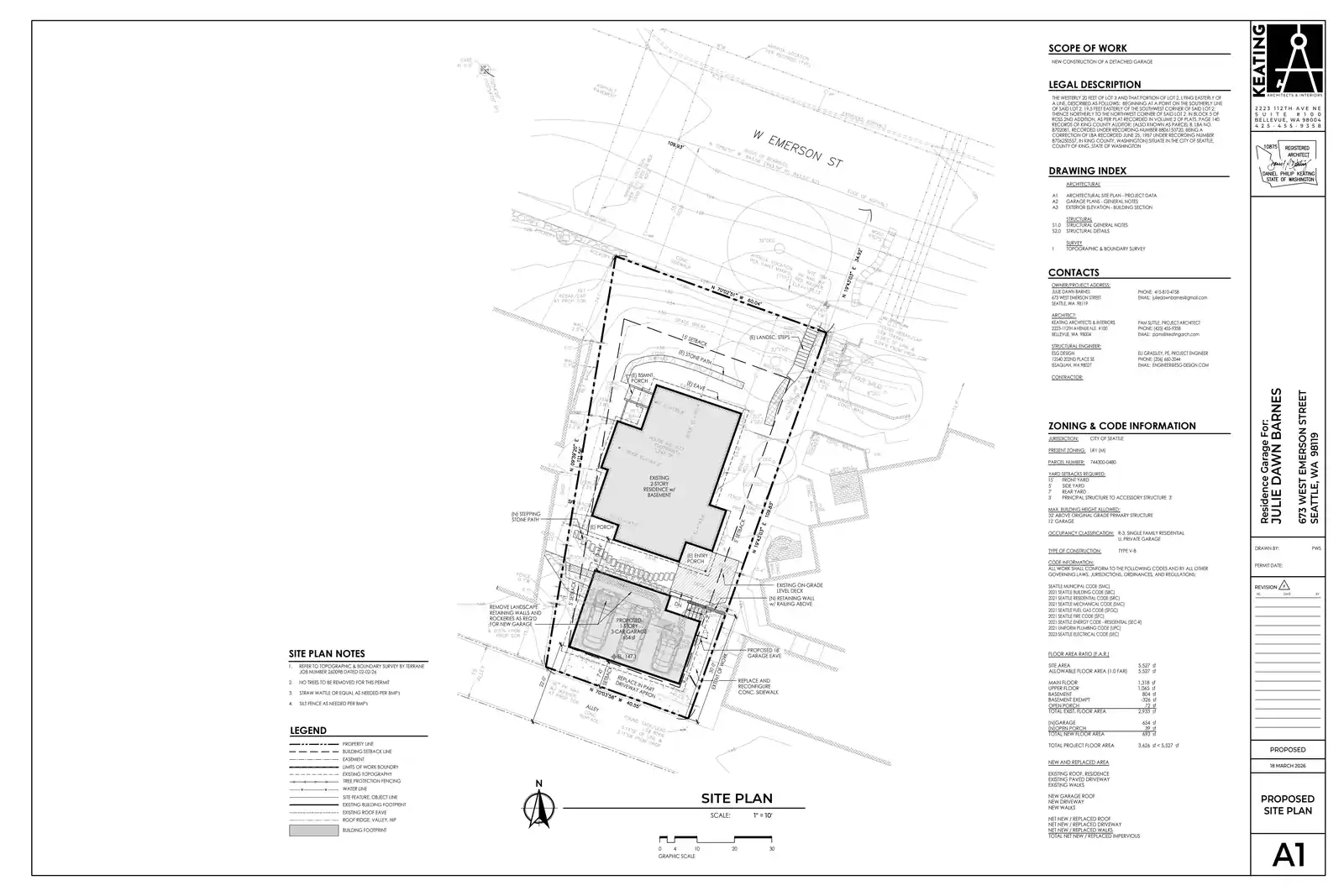 Site plan for 673 W Emerson St