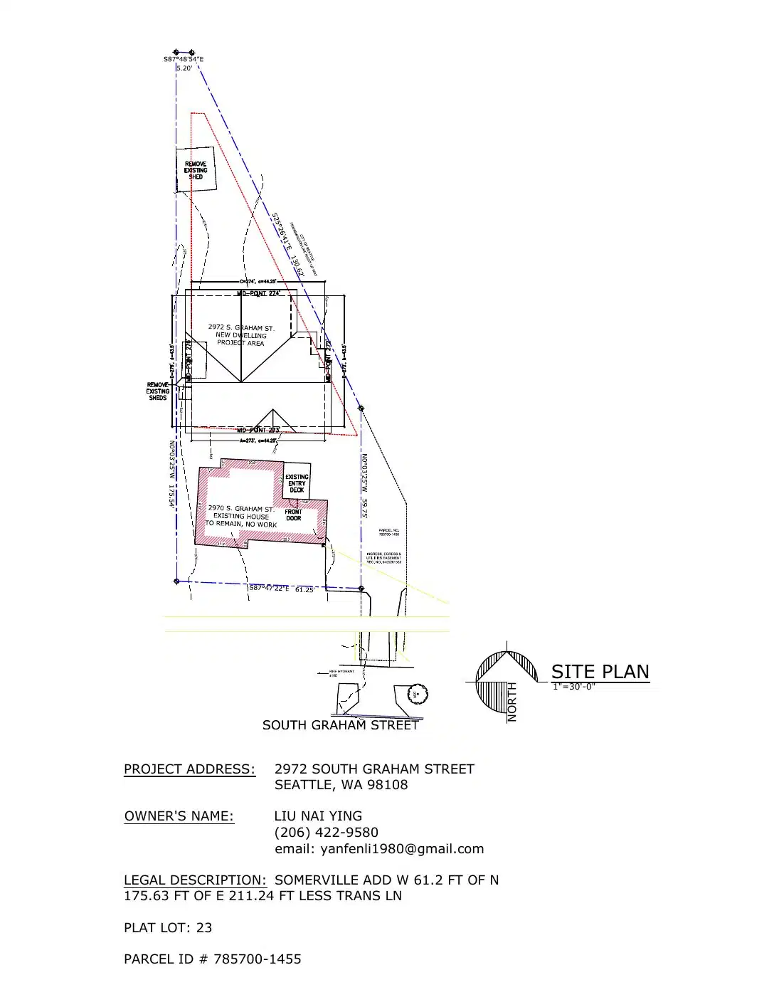 Site plan for 2972 S Graham St