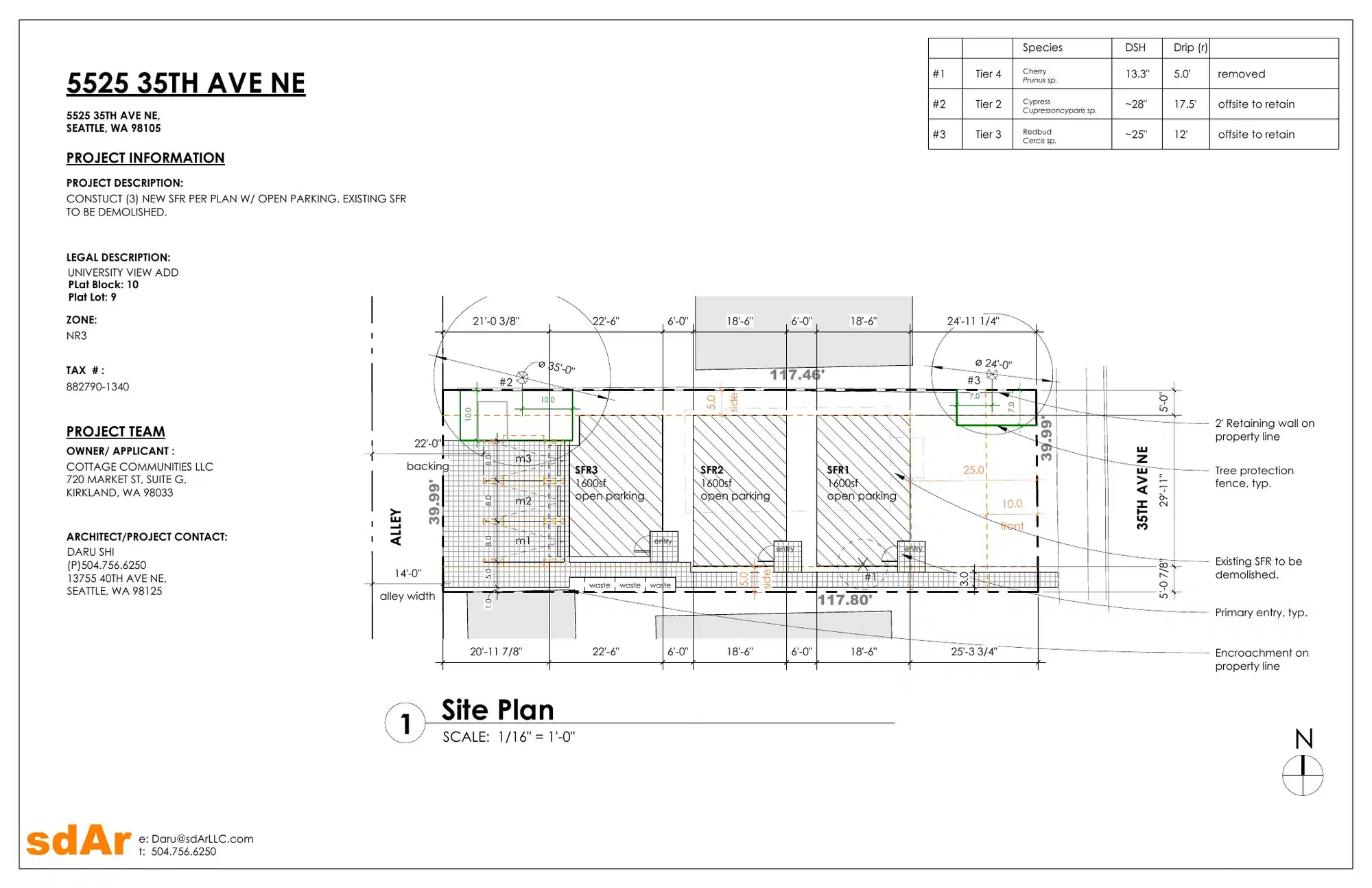 Site plan for 5525 A 35th Ave NE