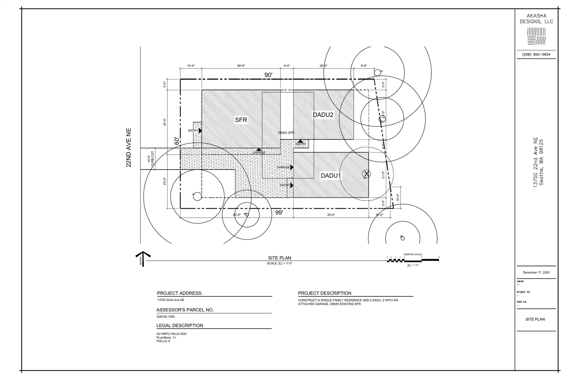 Site plan for 13746 22nd Ave NE