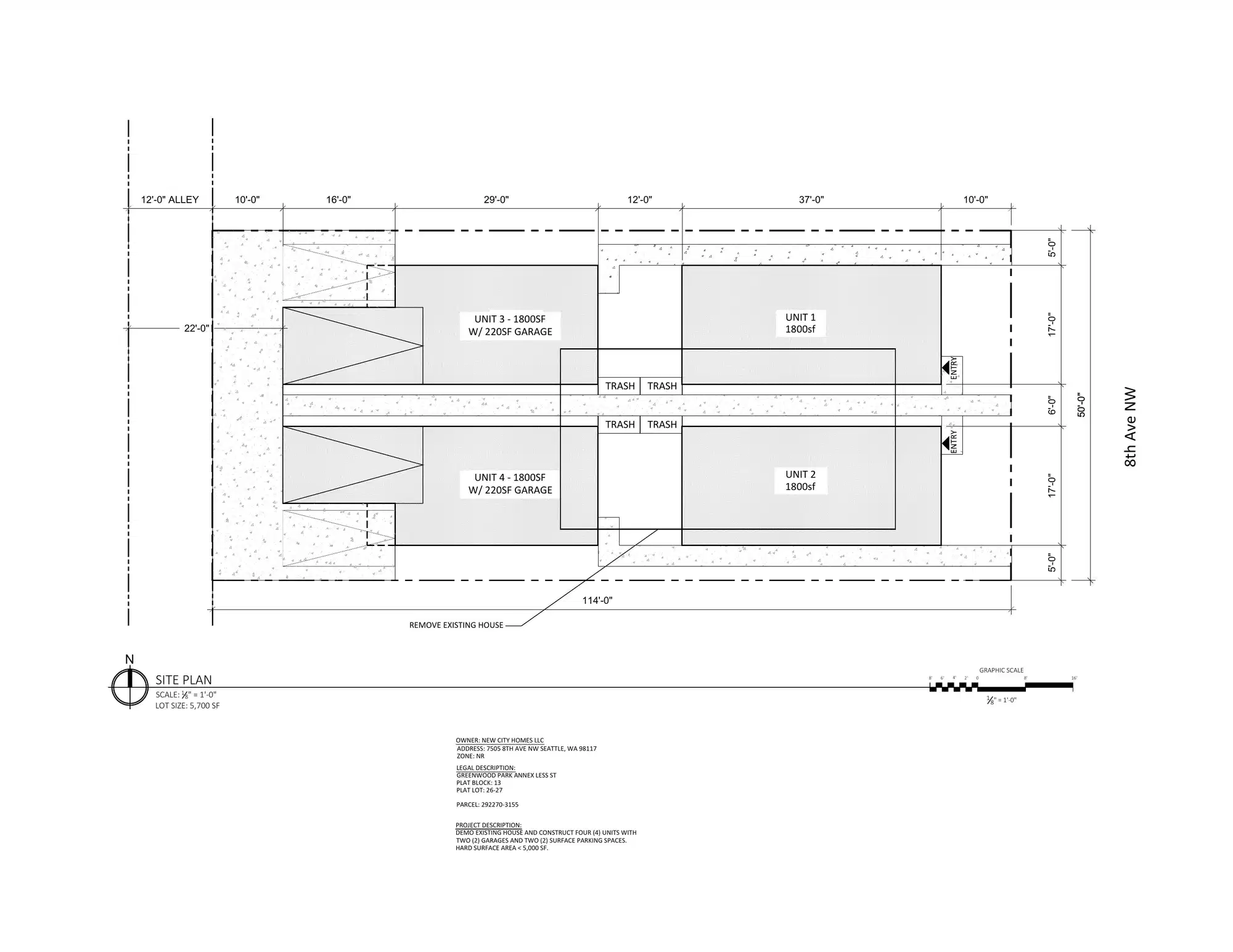 Site plan for 7503 8th Ave NW