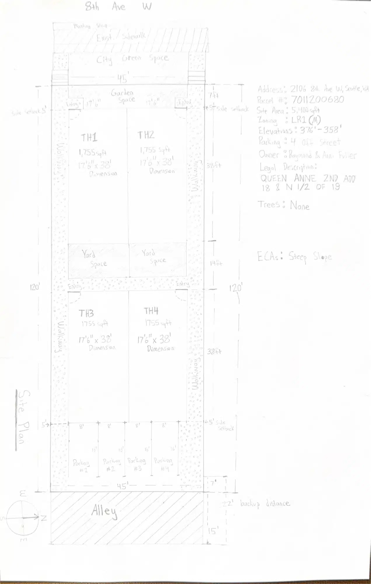 Site plan for 2106 8th Ave W