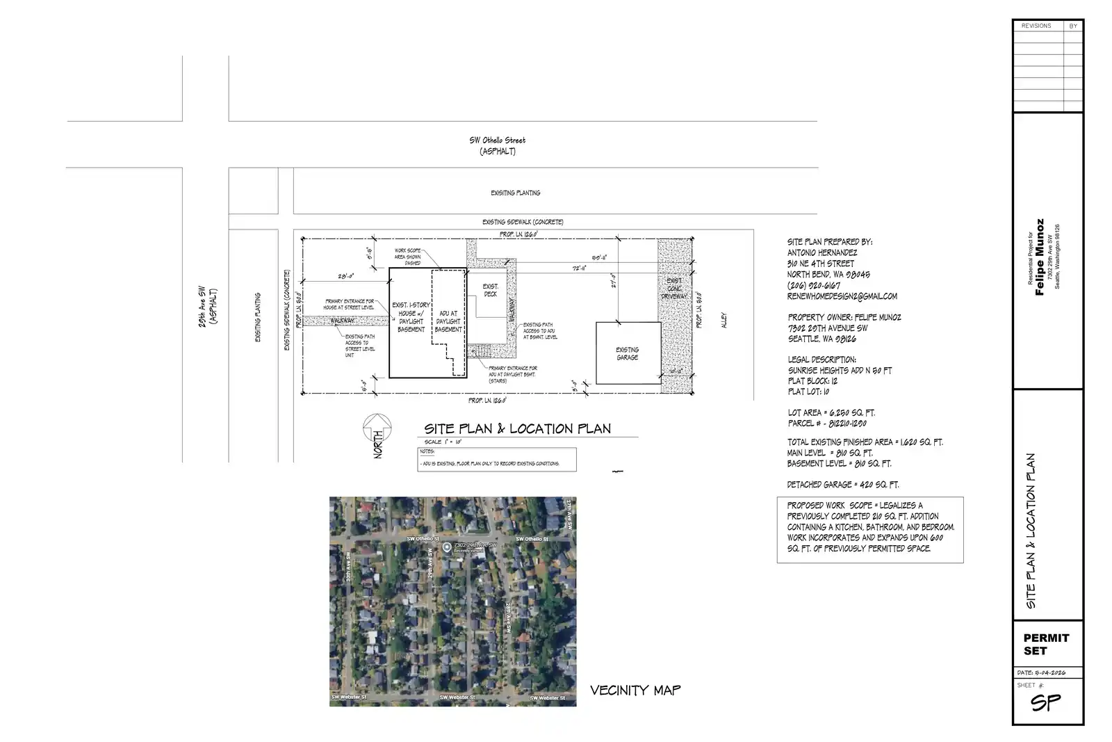 Site plan for 7302 29th Ave SW