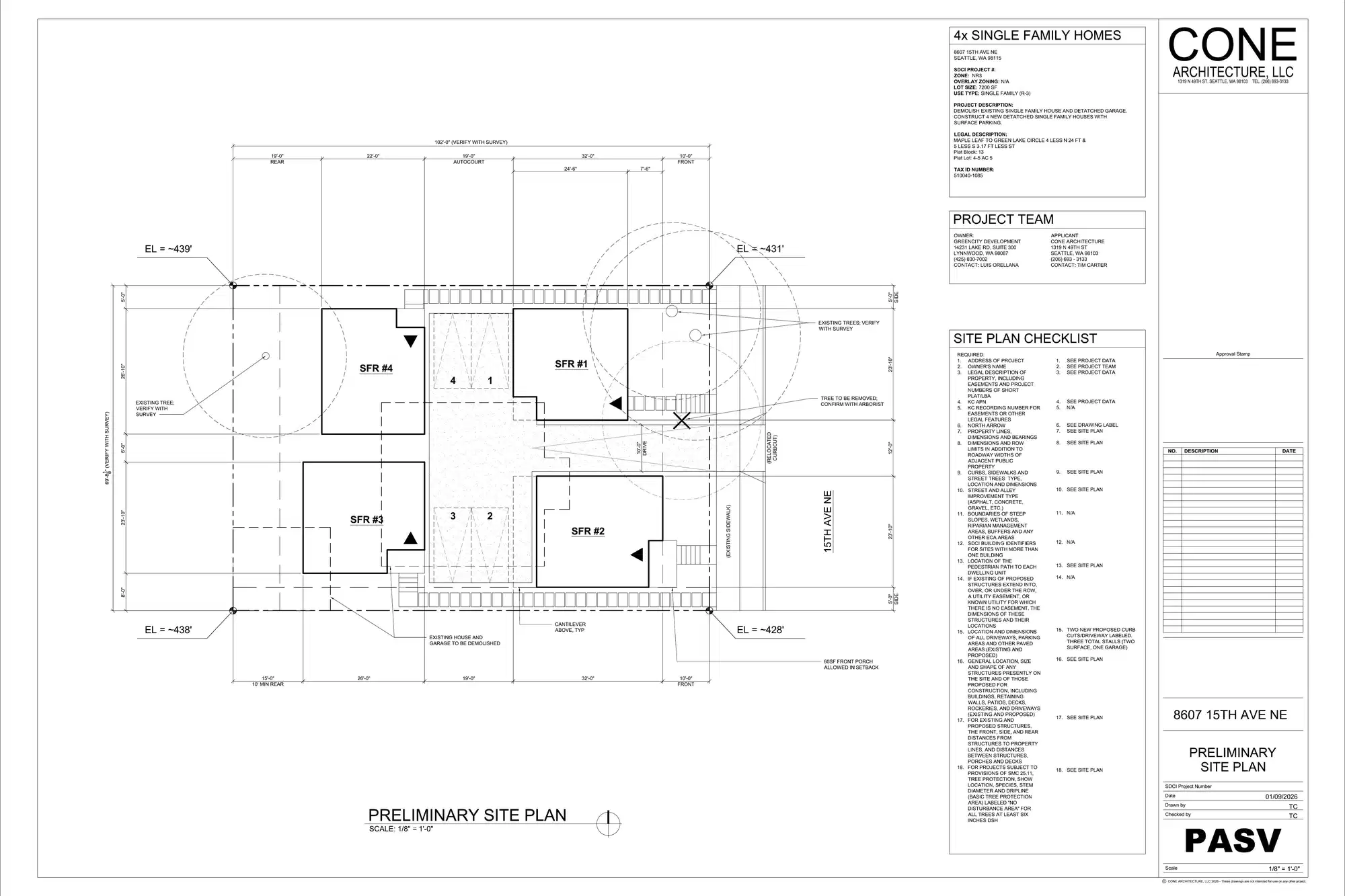 Site plan for 8607 15th Ave NE