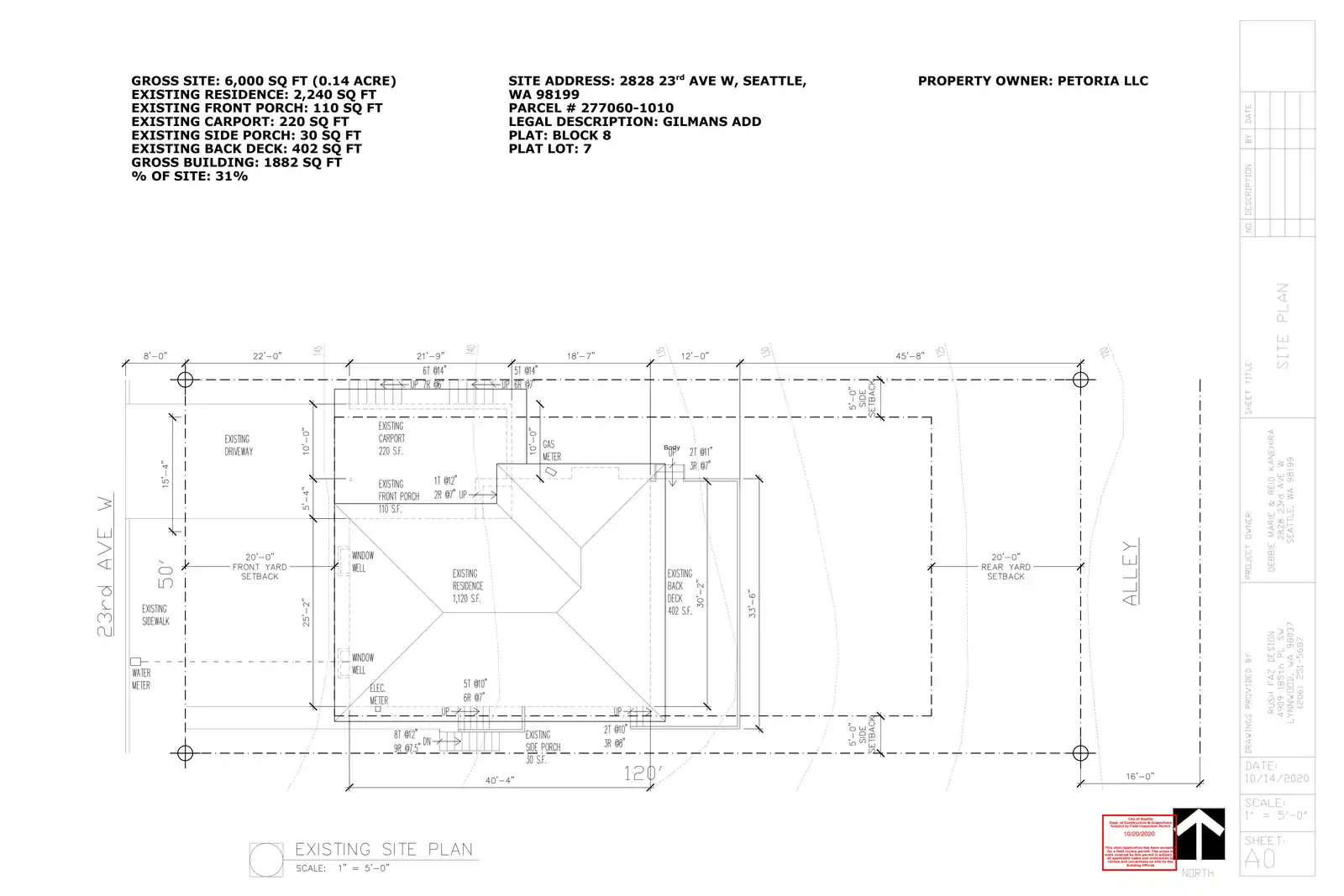Site plan for 2828 23rd Ave W