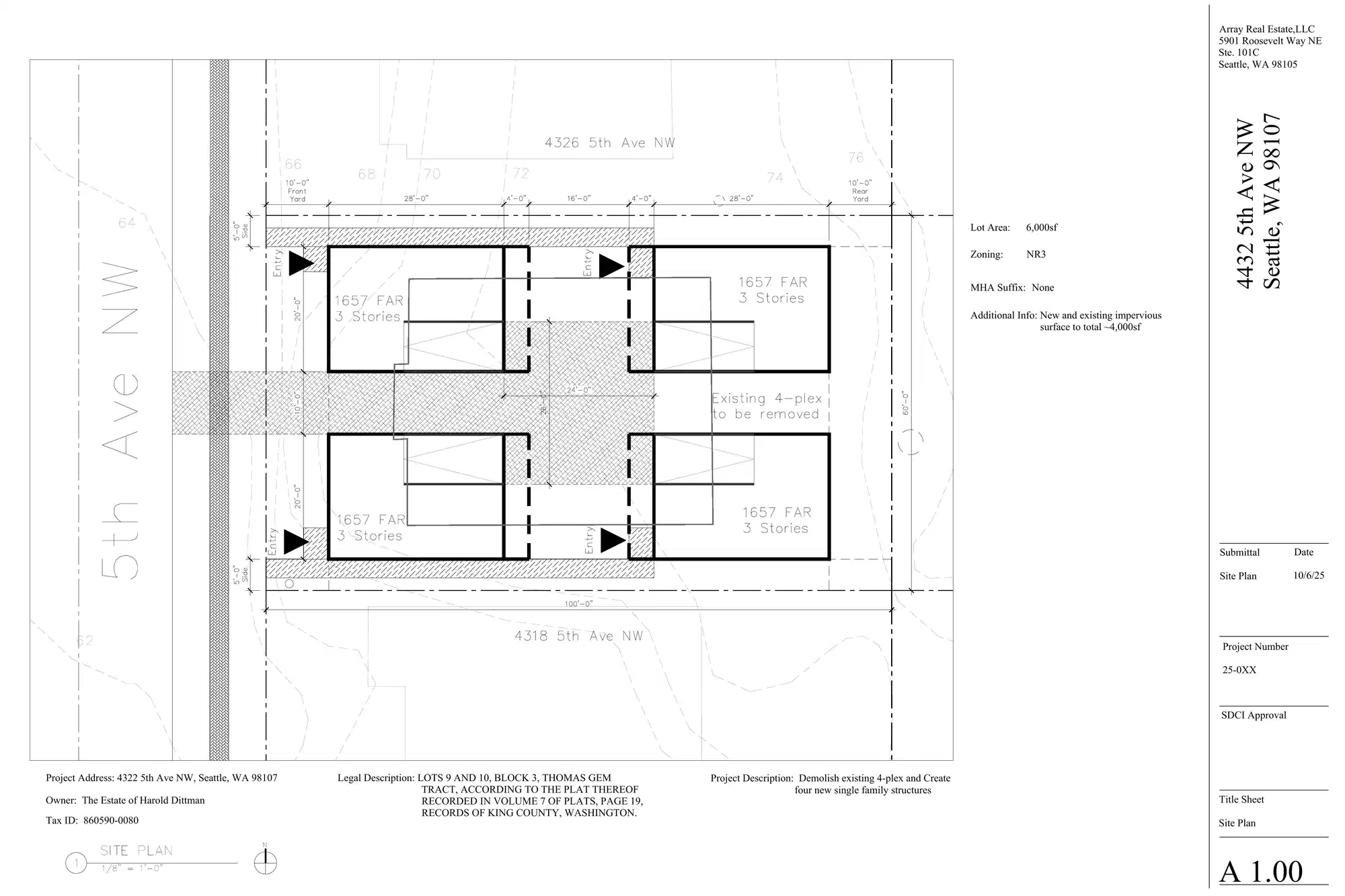 Site plan for 4322 5th Ave NW