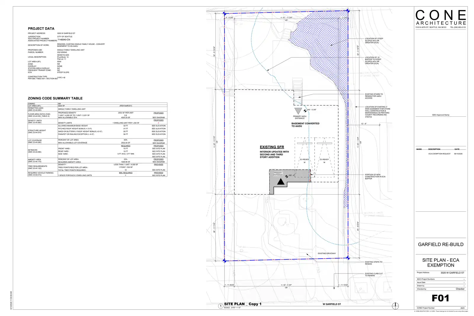Site plan for 3020 W Garfield St