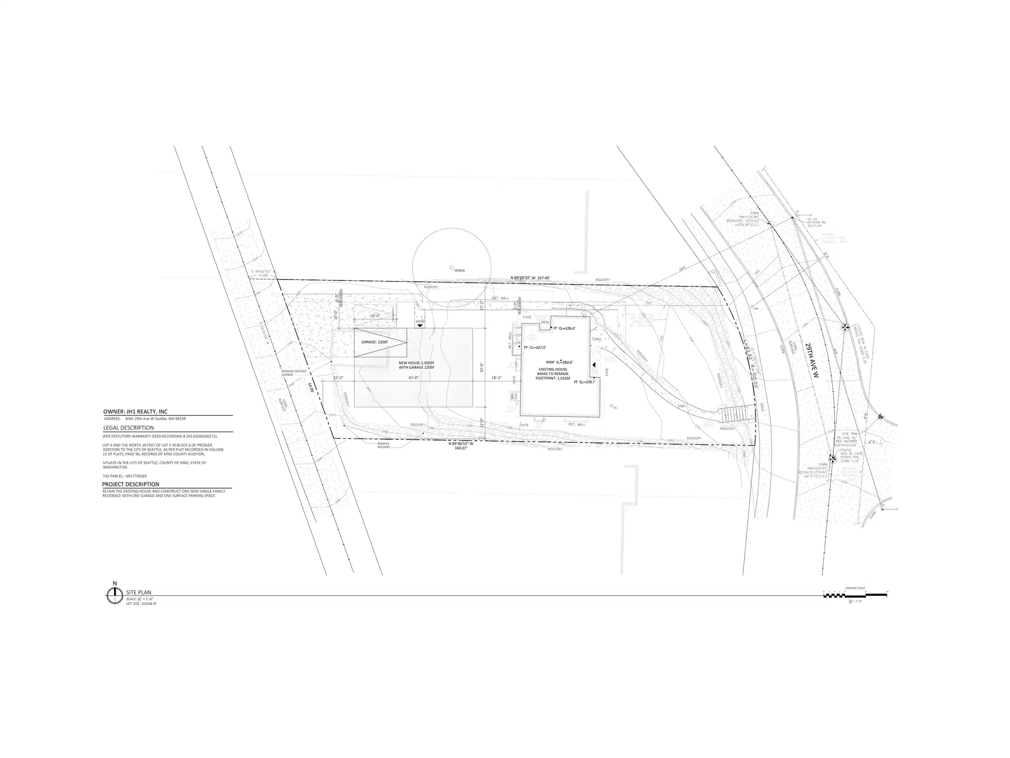 Site plan for 4045 29th Ave W