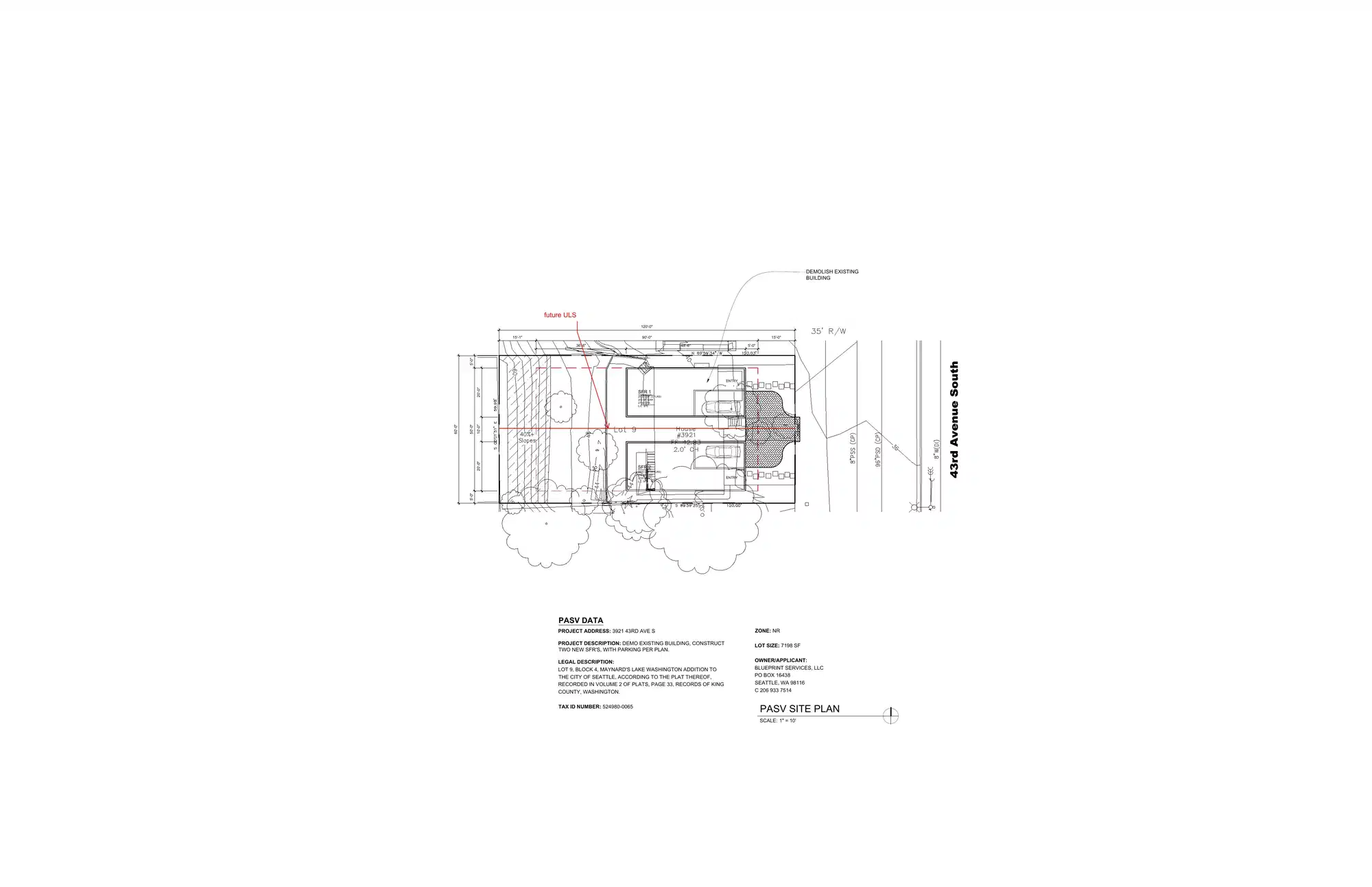 Site plan for 3921 43rd Ave S