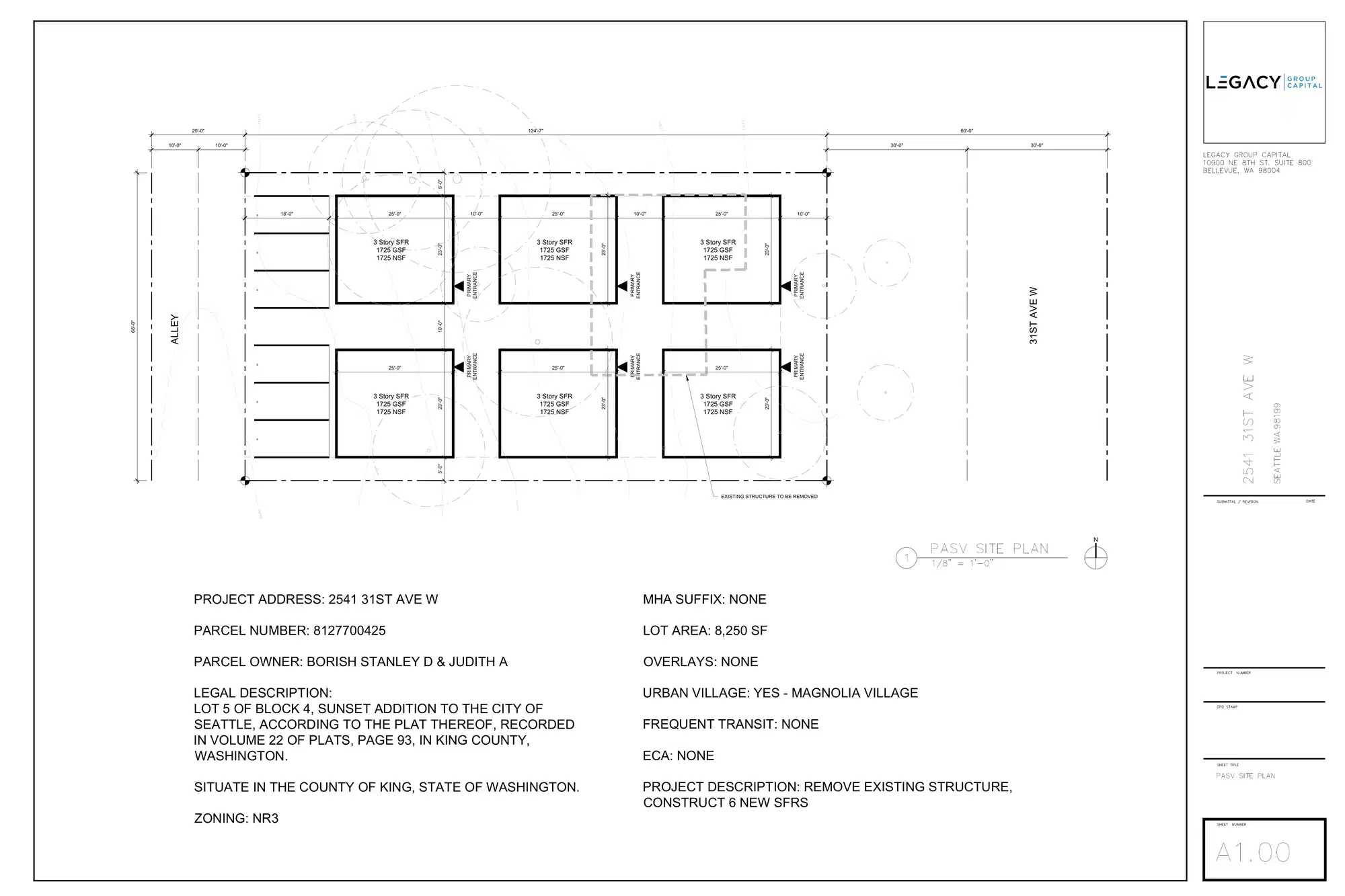Site plan for 2541 31st Ave W