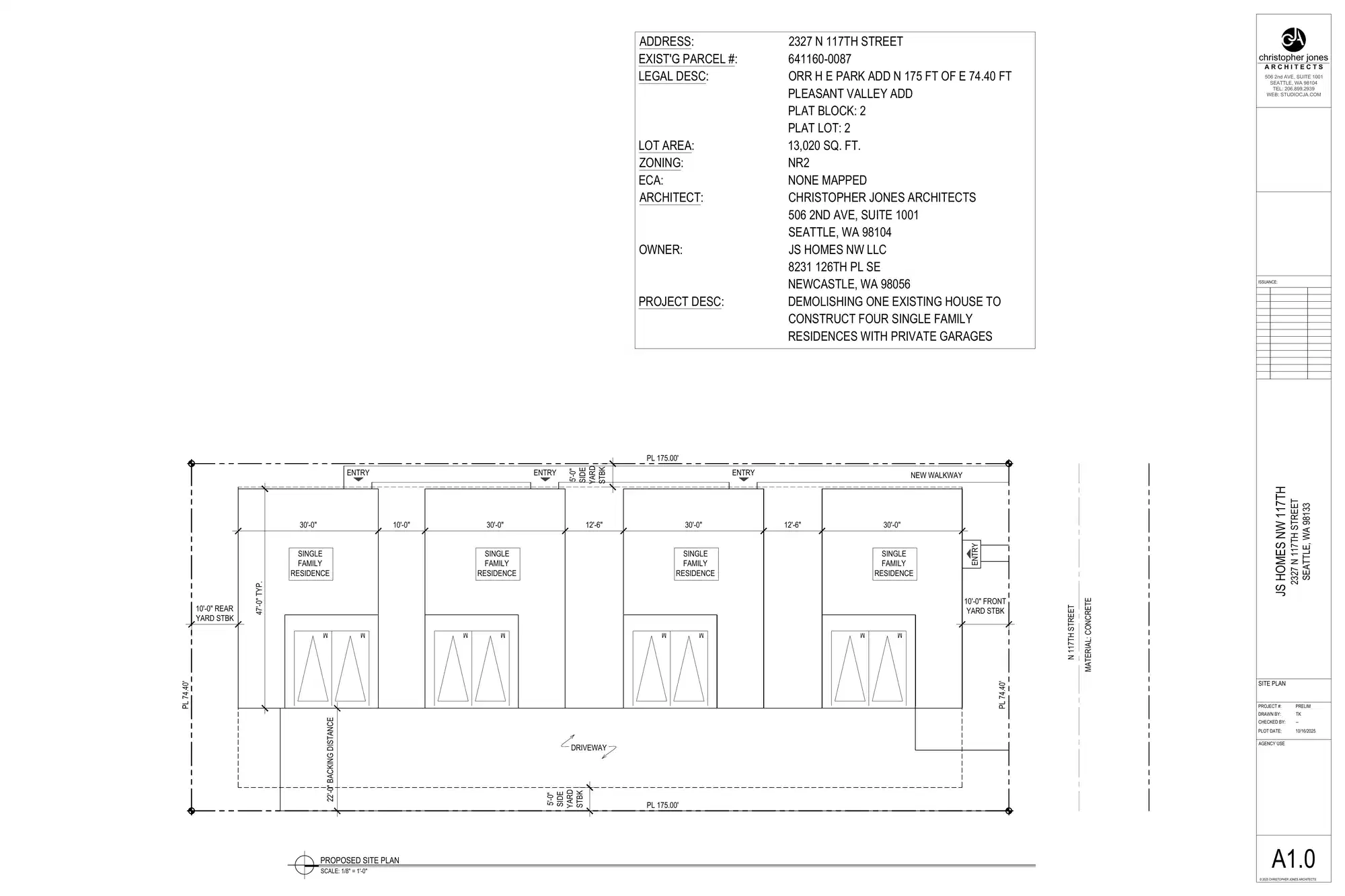 Site plan for 2327 N 117th St