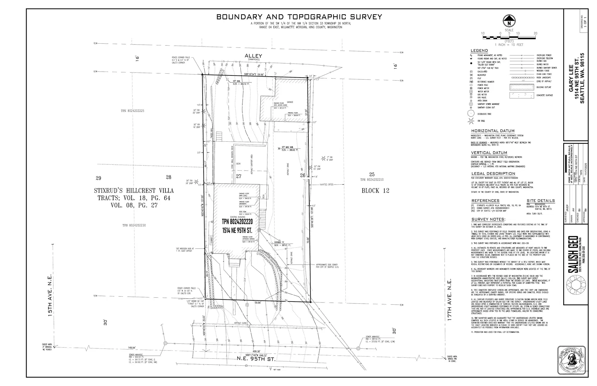 Site plan for 1518 NE 95th St