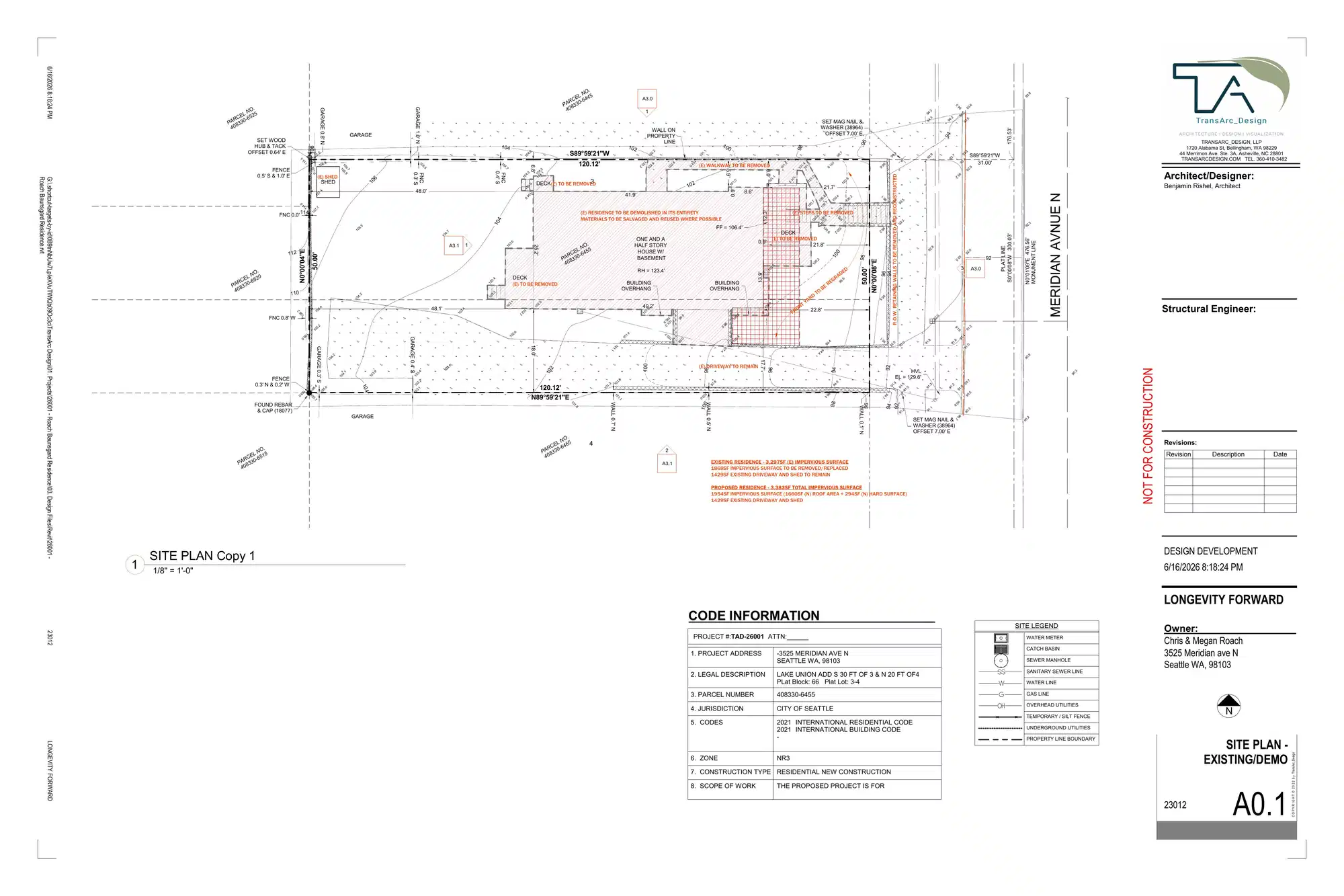 Site plan for 3525 Meridian Ave N