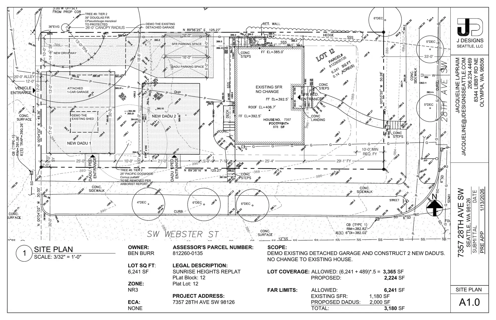 Site plan for 2804 SW Webster St