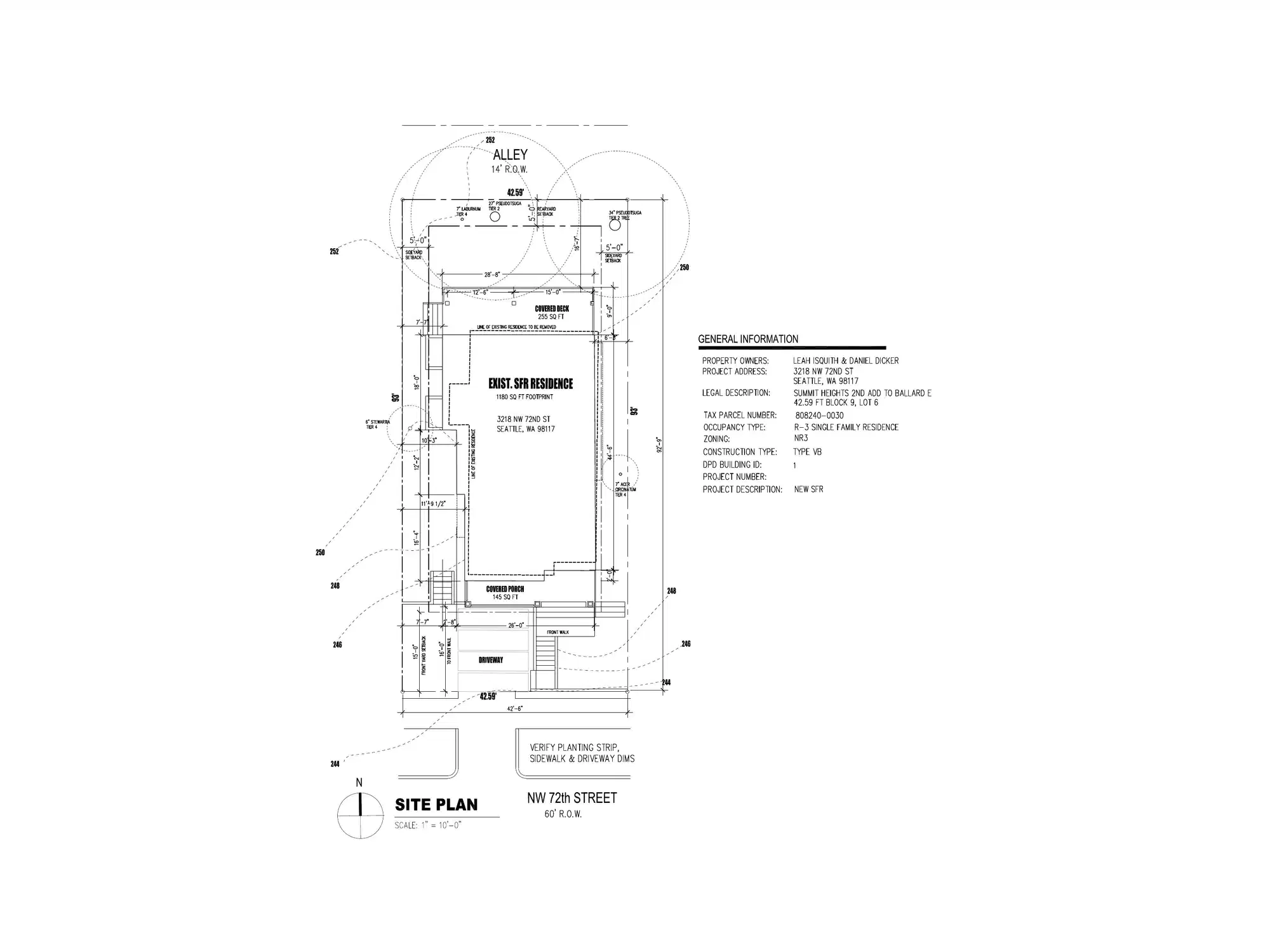 Site plan for 3218 NW 72nd St