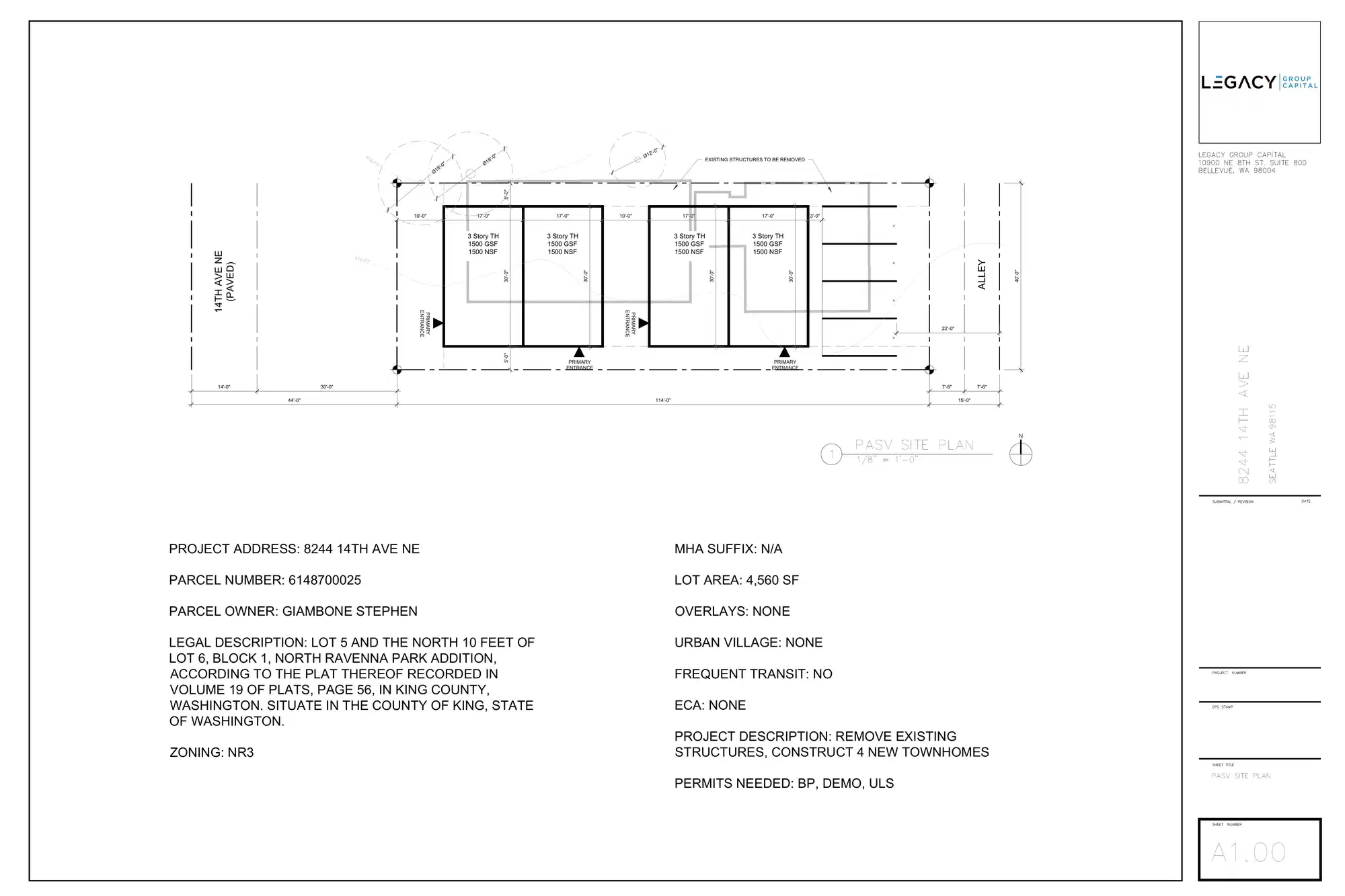 Site plan for 8244 14th Ave NE